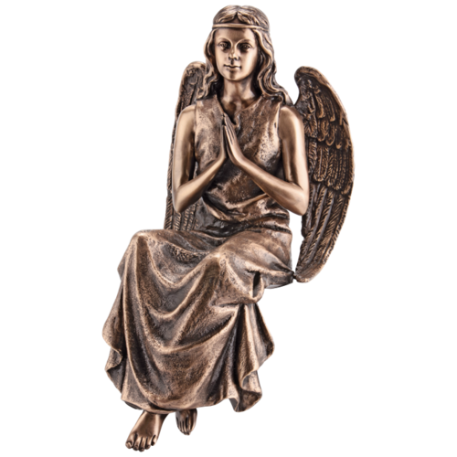 Engel sitzend Bronze